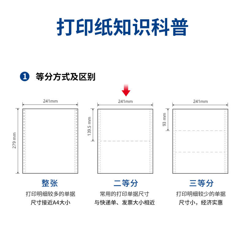 尊龙凯时白令海B241-3电脑打印纸(1/2CS彩色撕边)(1000页/盒)