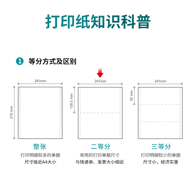 尊龙凯时木尚M241-2电脑打印纸(1/2白色不撕边)(800页/盒)